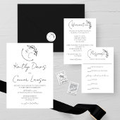 Moderne Chic Leaf Monogram bruiloft RSVP Kaartje