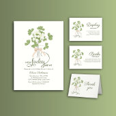 Modern Chic Lucky Shamrock met Bow baby shower Kaart