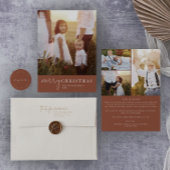 Modern chique terracotta circulair retouradres ronde sticker