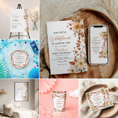 Modern Chic Wildflower Script 1e verjaardag meisje Kaart