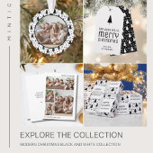 Modern Prettig Kerstfeest Zwart Vierkante Sticker