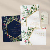 Moderne kerstgrenery | Wit gevouwen bruiloft Programma