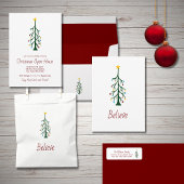 Believe Modern Evergreen Tree Christmas  Wijnglas Zonder Voet