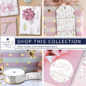 Moderne kerstbomen PRETTIGE FEESTDAGEN Script roze Ronde Sticker