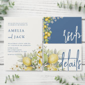 Modern Lemons Waterverf Bruiloft Ronde Sticker (Personaliseer de collectie van deze zelfstandige maker.)