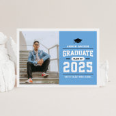 Rood Blauw Moderne Klasse van 2025 Blank Bedankkaart