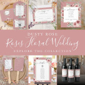 Stoffelijk Roos Bloemen Goud Geometrische QR Code  All In One Uitnodiging