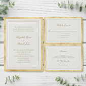 Modern Classic Ecru Gold Formal Wedding Program (Personaliseer de collectie van deze zelfstandige maker.)