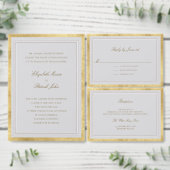 Modern Classic Gold Ivory Formal Wedding Program (Personaliseer de collectie van deze zelfstandige maker.)