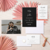 QR Code minimalistisch handgeschreven script bruil RSVP Kaartje (Personaliseer de collectie van deze zelfstandige maker.)