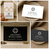 Modern Clover Logo Luxury Boutique Zwart Spandoek