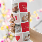 Moderne collage foto Rood & Roze Beste mam ooit ca Cadeaulabel