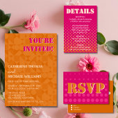 Colorful roze geometrische bruiloft bewaart de dat hart sticker