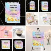 Modern kleurrijk rubber eendjes Baby shower Servet