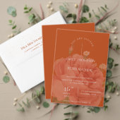 Terracotta Rust Floral Monogram  huwelijk Drieluik Uitnodiging (Personaliseer deze collectie van deze onafhankelijke maker. Test)