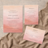 Modern Koraal Kust Chic Elegant Trouwmenu Flyer (Personaliseer de collectie van deze zelfstandige maker.)
