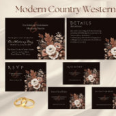 Modern Elegant Land Western- Bloemenuitnodiging Kaart