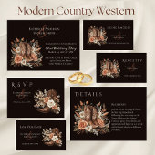 Modern Elegant Land Western- Bloemenuitnodiging Kaart