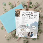 Moderne Love Story Tijdlijn Geïllustreerde bruilof Kaart (Personaliseer deze collectie van deze onafhankelijke maker. Test)