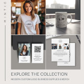 Aangepaste Logo Minimal White Corporate Business Klantenkaartje