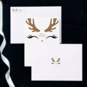 Prettige feestdagen Schattige rendiergezicht Feestdagenkaart (Personaliseer de collectie van deze zelfstandige maker.)