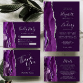 Deep Paarse Silver Agate Corners Weddenschap Kaart