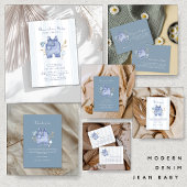 Modern Denim Blue Jean Baby Shower Kaart
