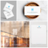 Classic Modern Dentist Tooth Logo on White Raamsticker