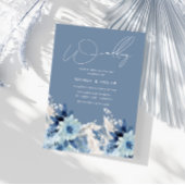 Modern Dusty Blue Flowers Beauely Wedding Save The Date