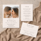 Modern Earthy Neutral Wedding RSVP Kaartje (Personaliseer de collectie van deze zelfstandige maker.)