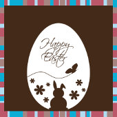 Modern Pasen gelukkig Paasei Chocoladebruin Kaart