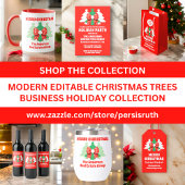 Moderne bewerkbare zakelijke Logo QR-code Kerstmis Ornament Kaart