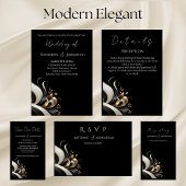 Modern Elegant Black en Gold Papieren Bordje