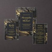 Modern Zwart Goud Tropische Bruiloft Dank u Bedankdoosjes (Personaliseer de collectie van deze zelfstandige maker.)