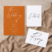 Moderne minimale script kalligrafie zwart bruiloft kaart (Personaliseer de collectie van deze zelfstandige maker.)