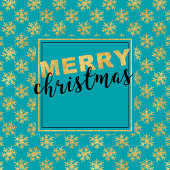Modern Photo Gold Turquoise Mint Script-Kerstmis Folie Feestdagenkaart