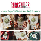 Modern Elegant Gouden Kerst Doodle Ornament Acryl Uitnodigingen