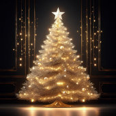 Moderne Elegante Gouden Kerstboom Kaart