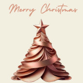 Elegant kerstboom-Roos goud Likeurfles Etiket