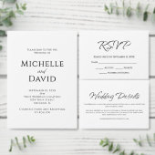 Moderne Minimalistische QR-code Eenvoudige bruilof Kaart (Personaliseer de collectie van deze zelfstandige maker.)