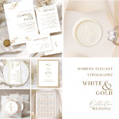 Chic Wit en Goud Trouw In Lieve Herinnering Bord Poster