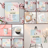 Elegant wit konijntje Baby shower Servet