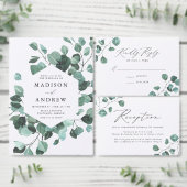 Moderne Waterverf Eucalyptus Greenery Wedding Kaart (Personaliseer de collectie van deze zelfstandige maker.)