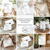 Eucalyptus Greenery Boho Elegant Huwelijk Kaart