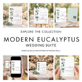Eucalyptus Wedding Evening Party Square Invitation Kaart