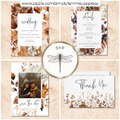 Moderne Herfst Neutrale Bloem Frame Bruiloft Save The Date
