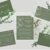 Minimale uitnodiging voor groen huwelijk met Sage