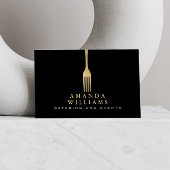 Modern Faux Gold Fork Catering Logo II