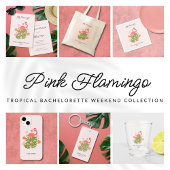 Laten we Flamingle Pink Flamingo Bachelorette Week Ronde Sticker