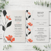 Moderne Bloemen Elegantie met Bold Blooms Wedding Save The Date (Personaliseer de collectie van deze zelfstandige maker.)
